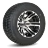 10" Bulldog Black Machined Aluminum Golf Cart Wheels