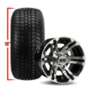 10" Bulldog Black Machined Aluminum Golf Cart Wheels