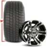 10" Bulldog Black Machined Aluminum Golf Cart Wheels