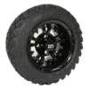 10" Vampire Gloss Black Golf Cart Wheels
