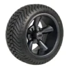 12" Godfather Matte Gunmetal Gray Golf Cart Wheels