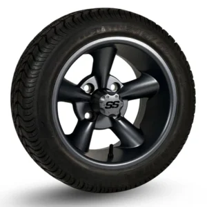 12" Godfather Matte Gunmetal Gray Golf Cart Wheels