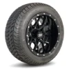 12" Matrix Gloss Black Golf Cart Wheels