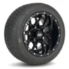 12" Matrix Gloss Black Golf Cart Wheels