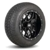 12" Matrix Gloss Black Golf Cart Wheels