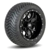 12" Matrix Gloss Black Golf Cart Wheels