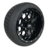 12" Matrix Gloss Black Golf Cart Wheels