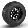 12" Matrix Gloss Black Golf Cart Wheels