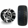 10" Vampire Gunmetal Turf Golf Cart Tires Combo